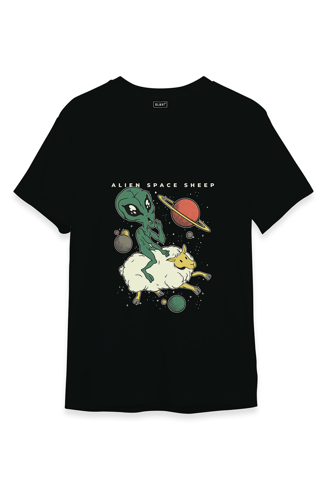 Alien Spaceship - Unisex Half sleeve T-Shirt - Black