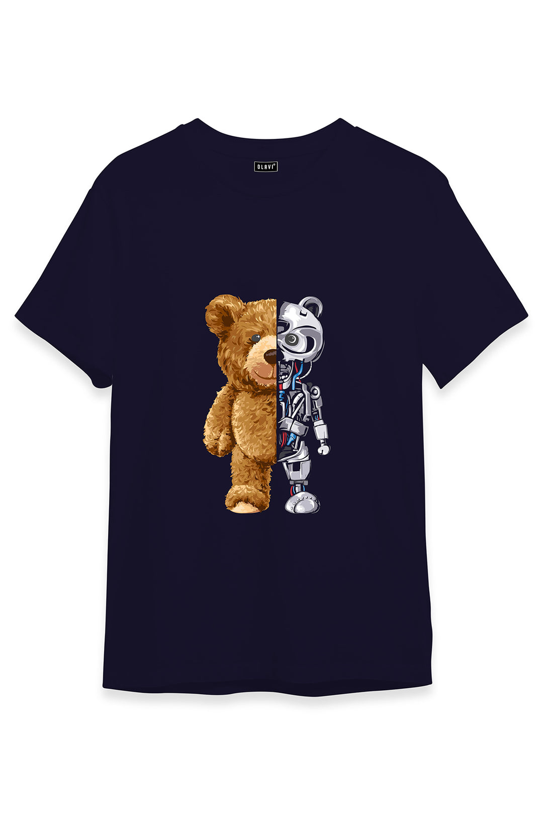 Robo Teddy - Unisex Half sleeve T-Shirt - Navy