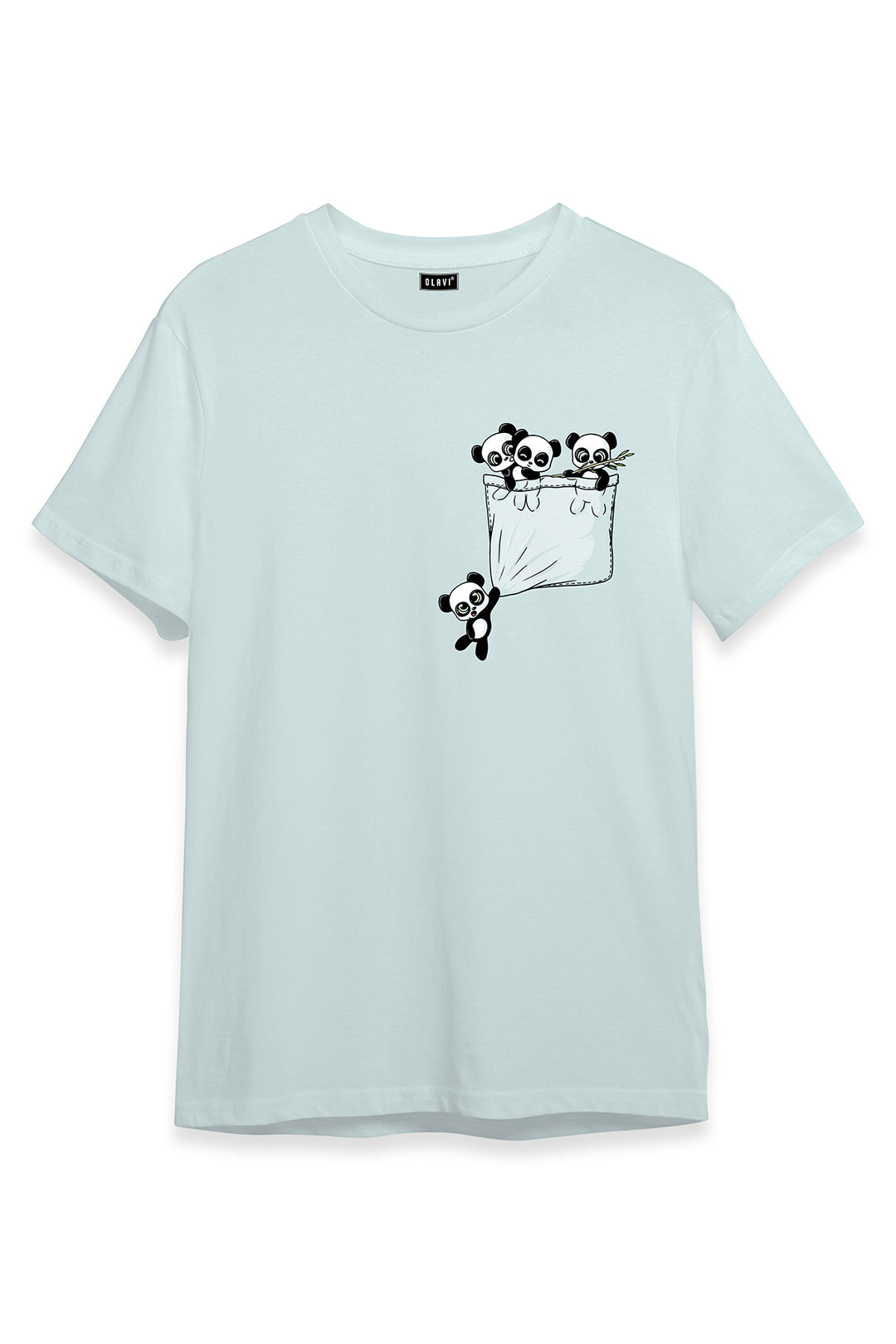 Hanging Panda - Unisex Half sleeve T-Shirt - Mint
