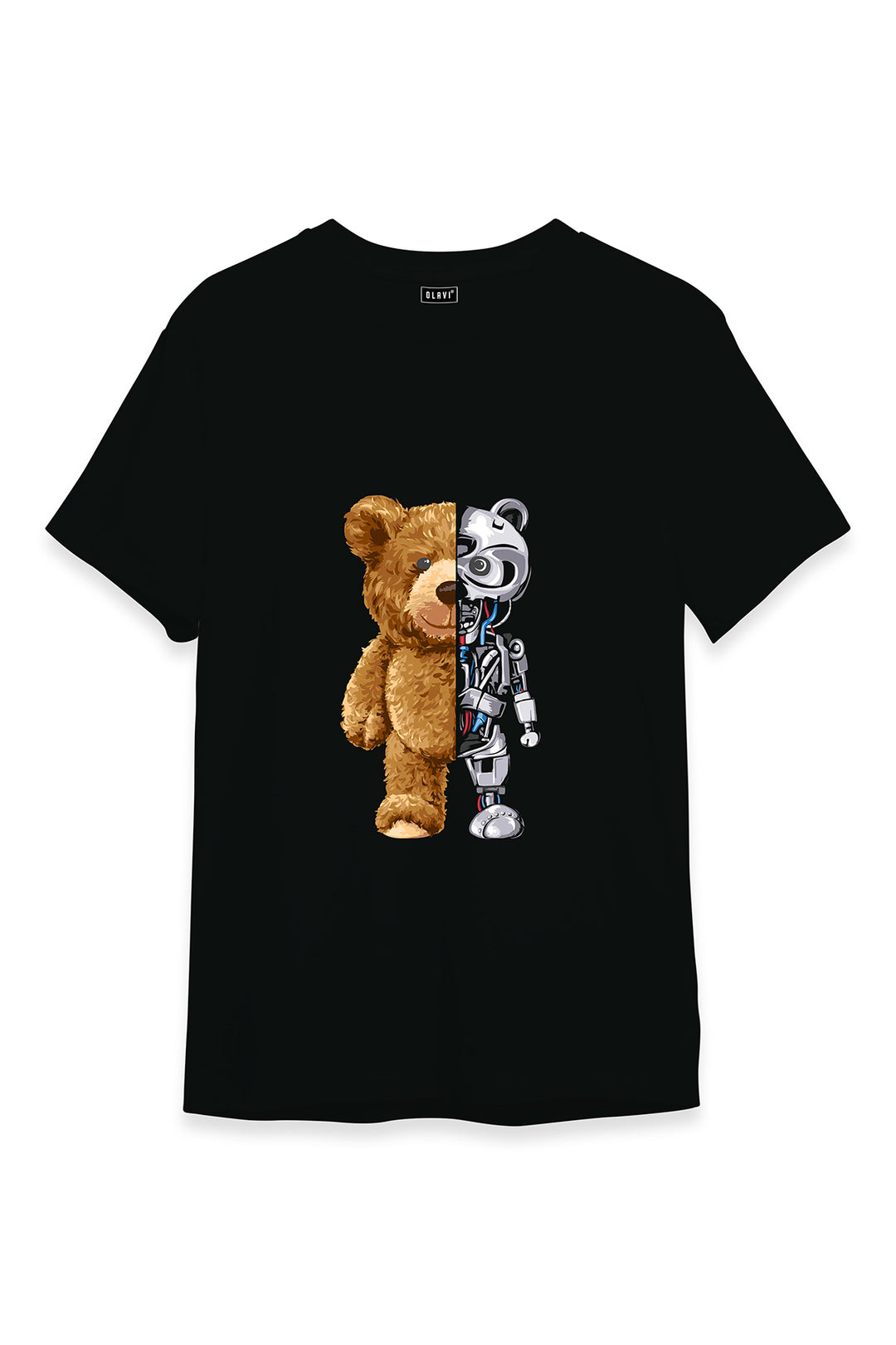 Robo Teddy - Unisex Half sleeve T-Shirt - Black