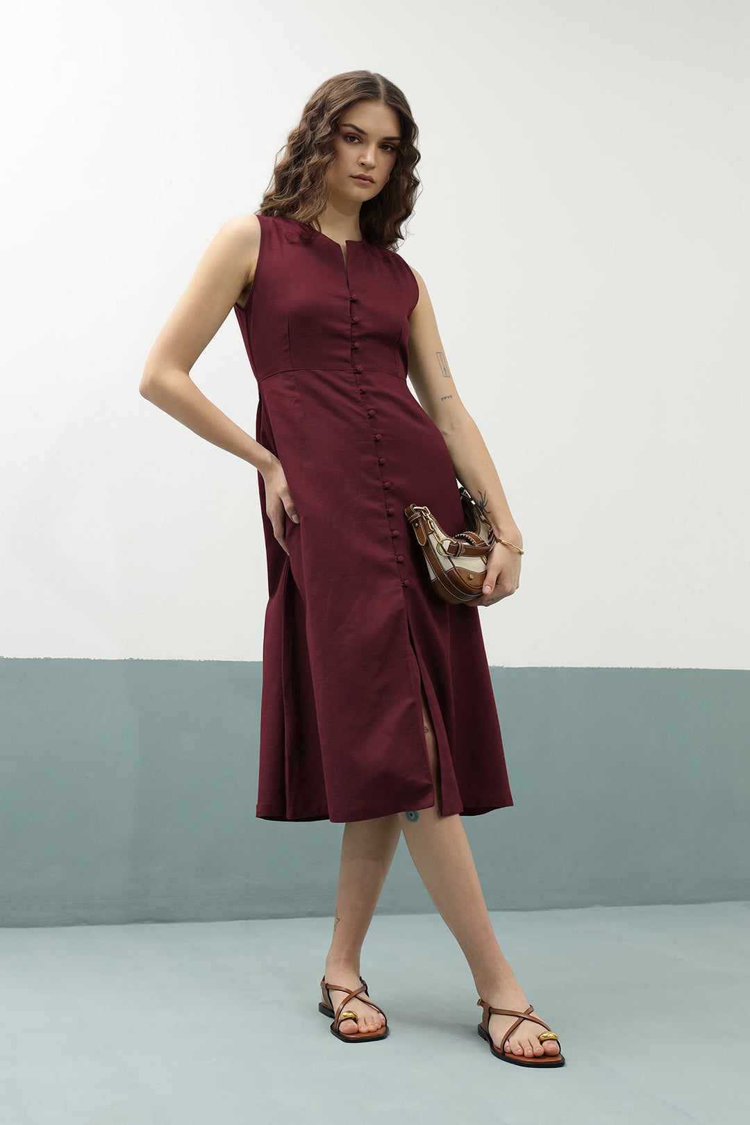 Lana Dress: Burgandy