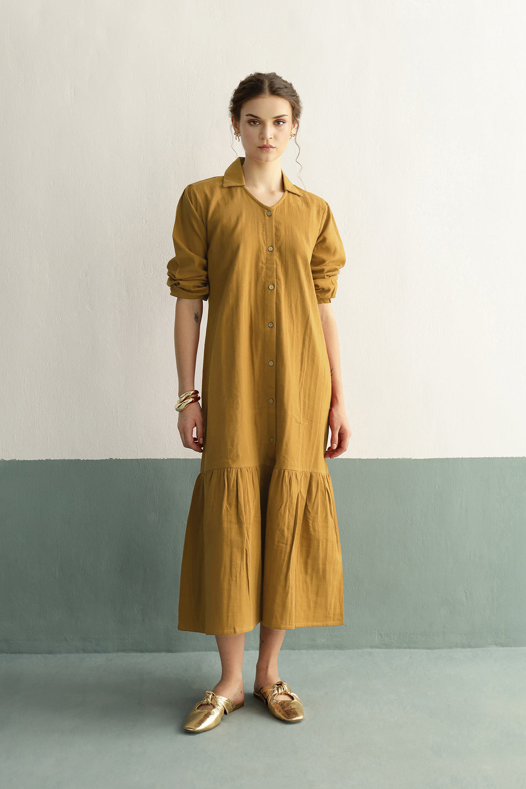 Rosetta Dress: Mustard