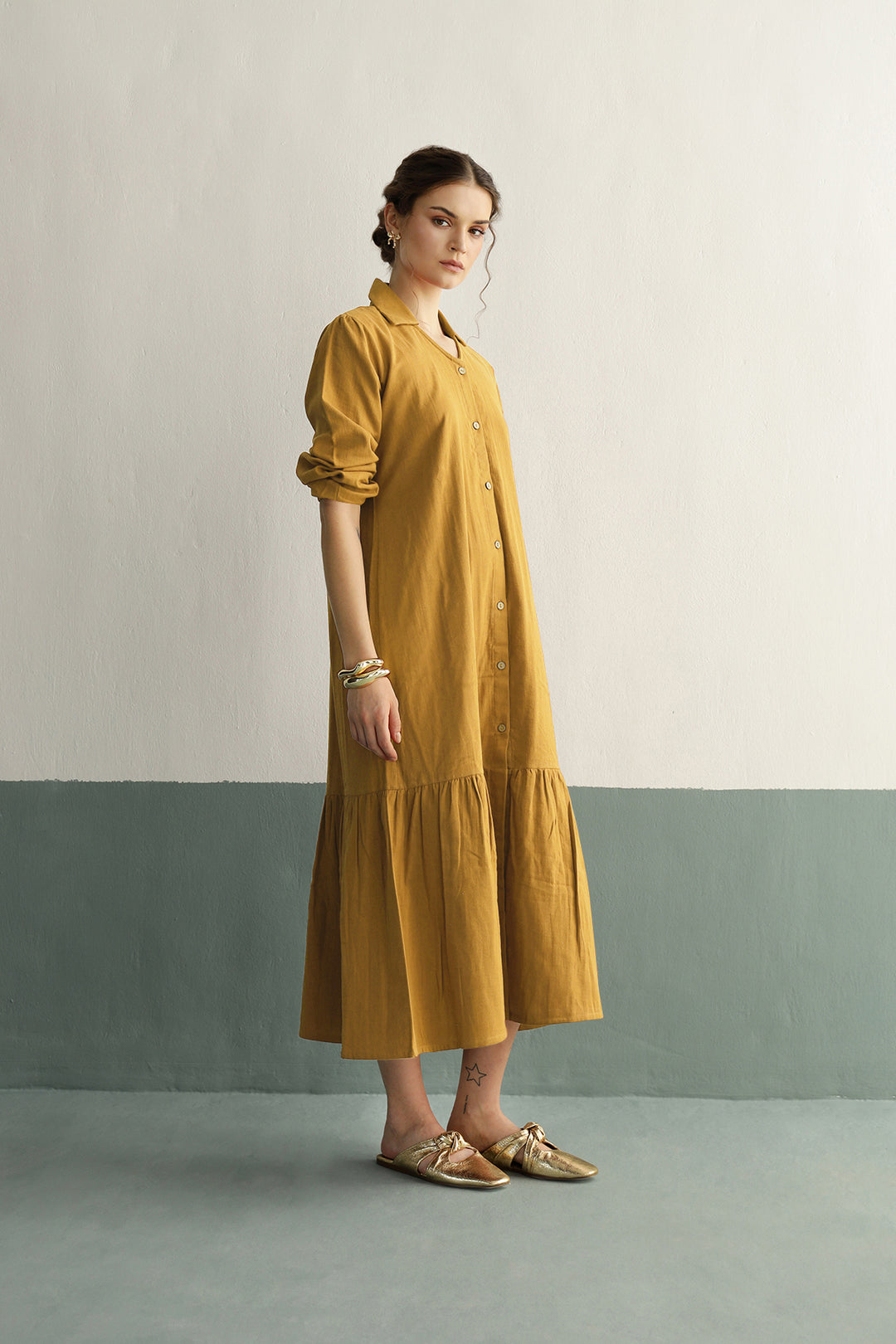 Rosetta Dress: Mustard