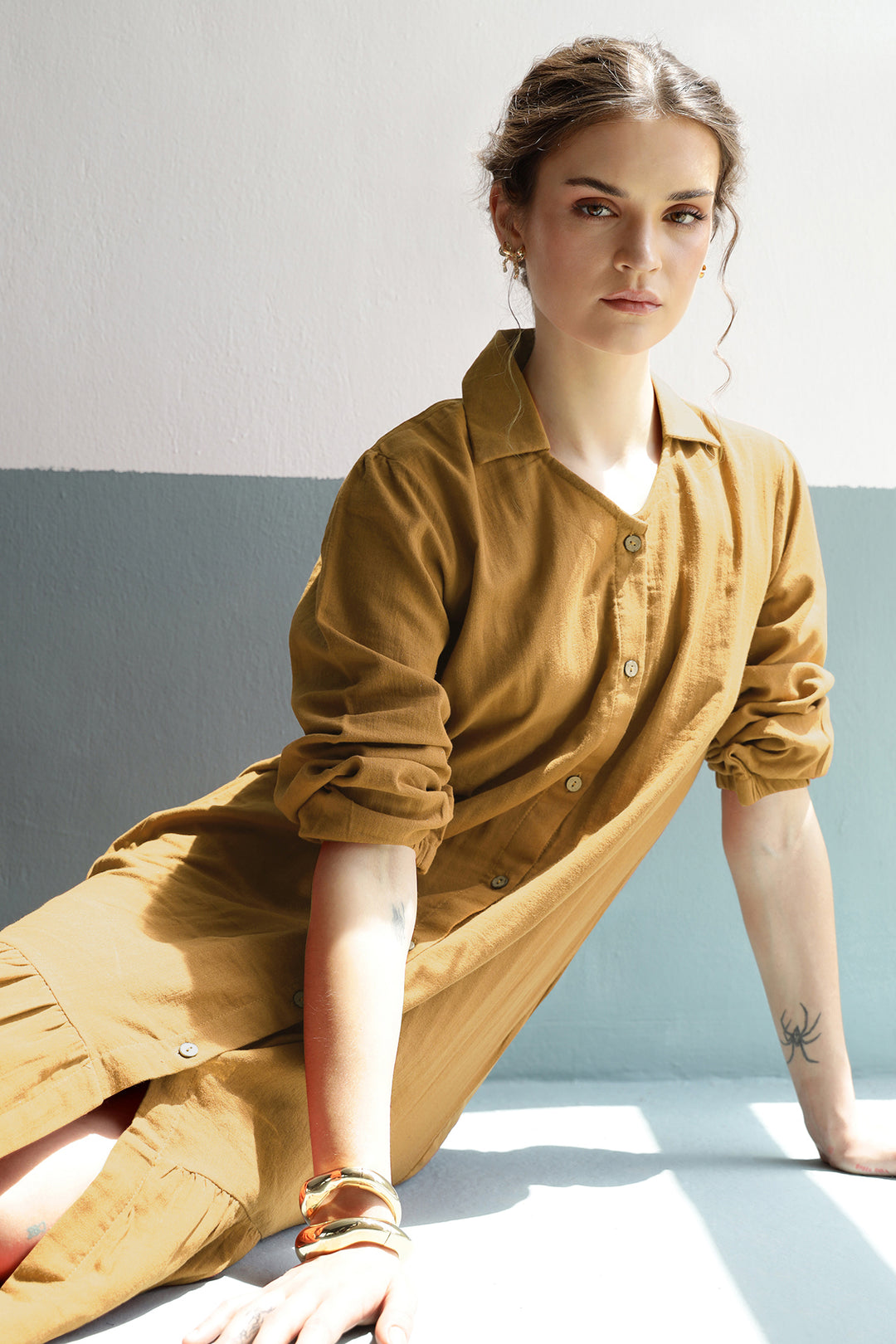 Rosetta Dress: Mustard