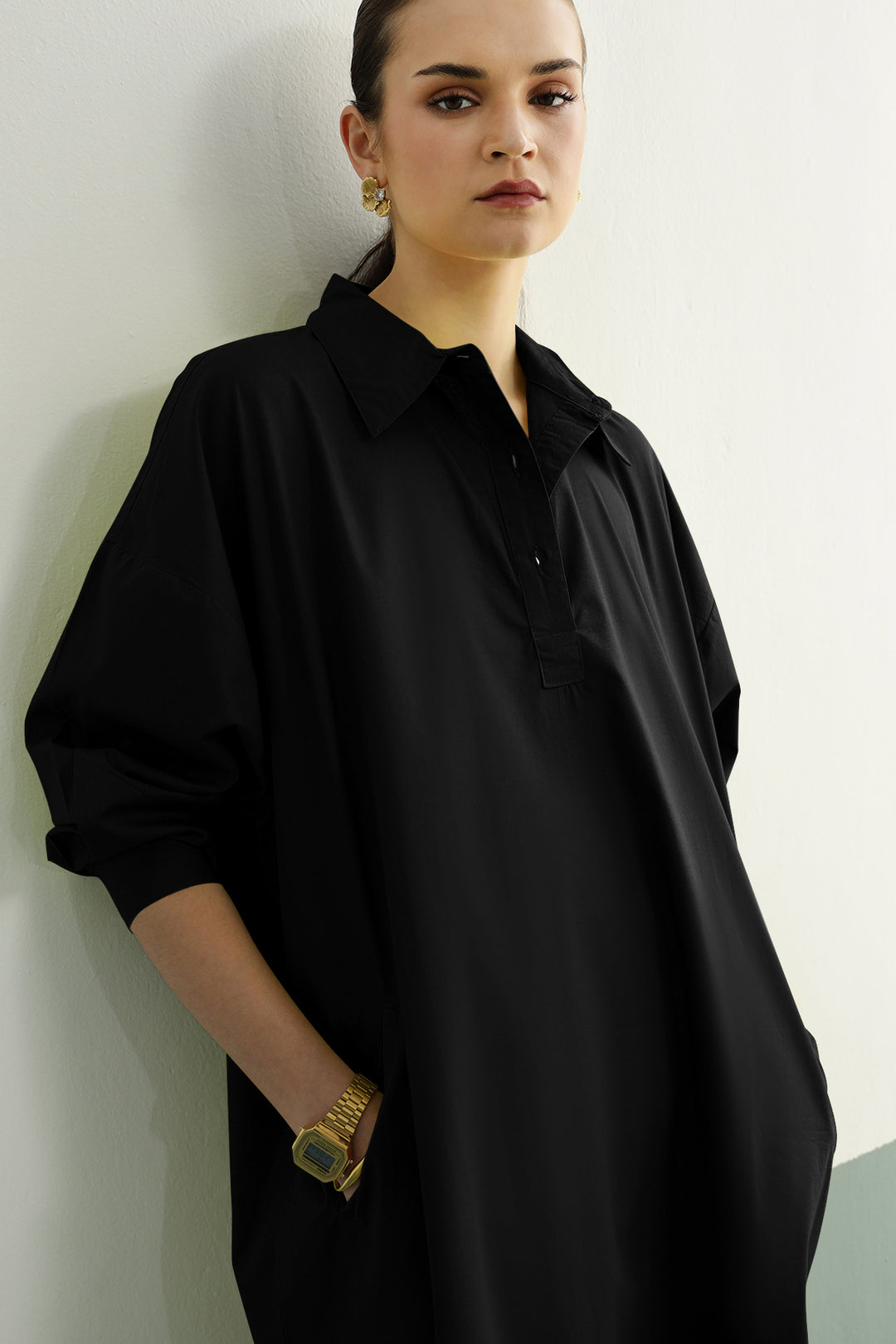 Lazy Sunday Tunic: Black