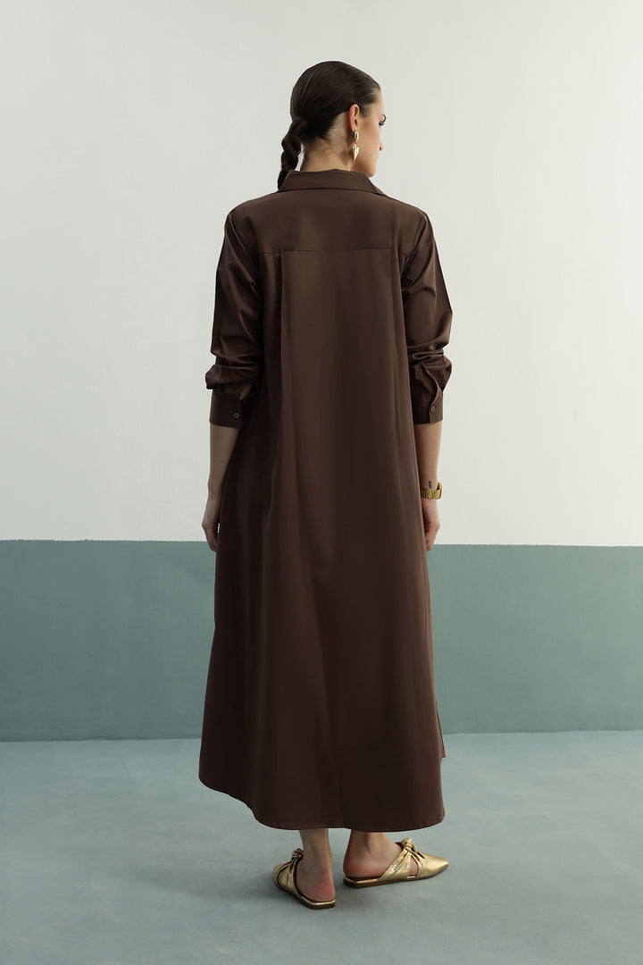 Cleo Shirt Dress: Coco Brown