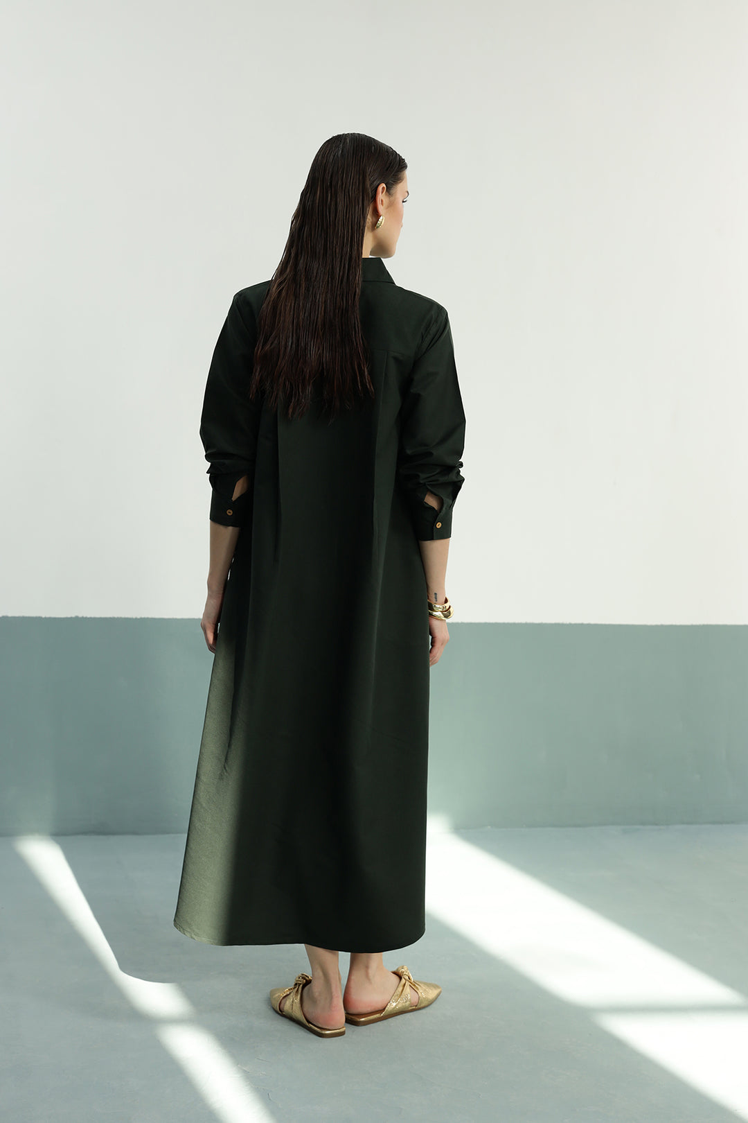Cleo Shirt Dress: Imperial Green