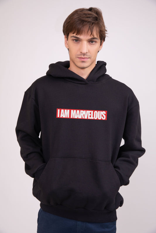 I am Marvelous Black - Printed Hoodie