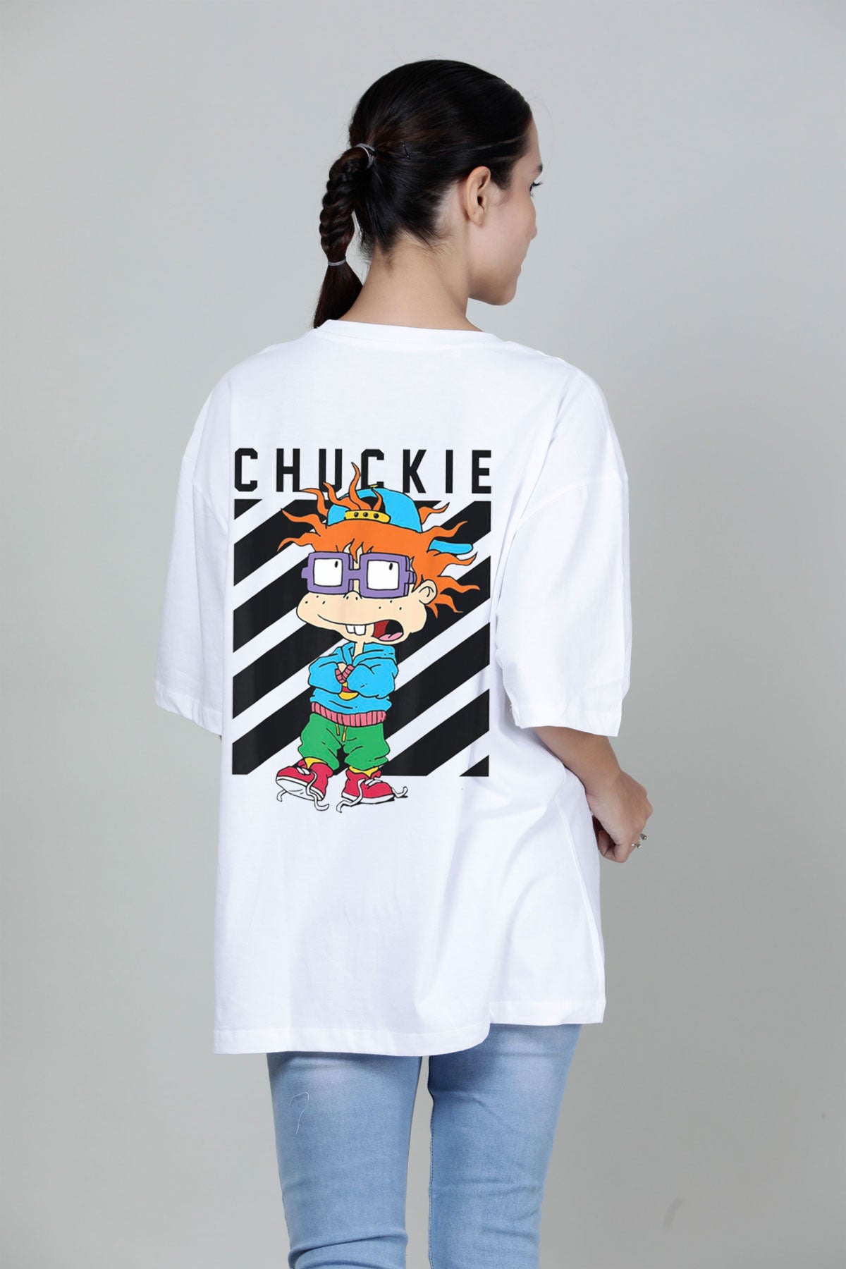 Chuckie Radiant White - Printed Oversized Tees