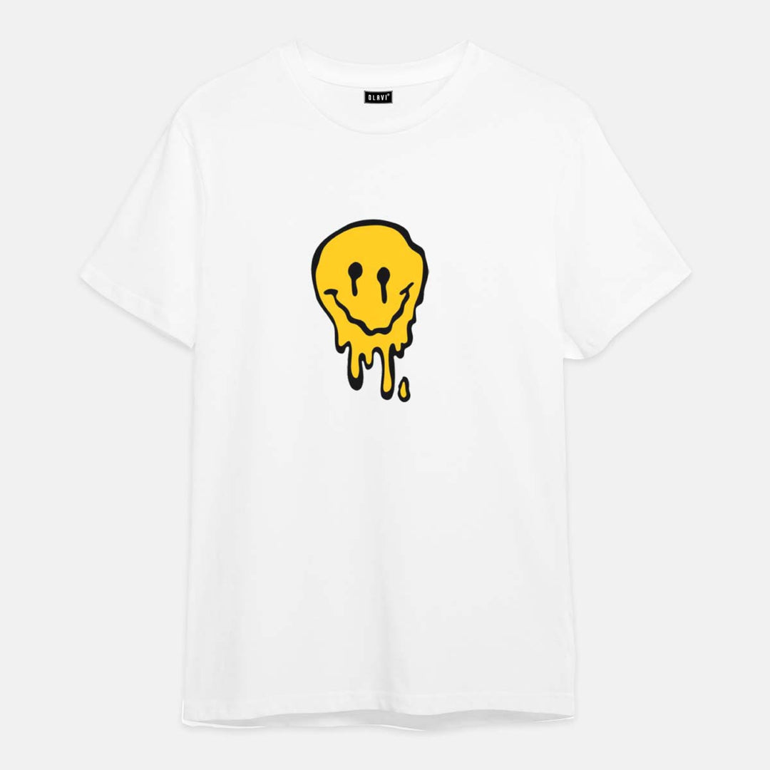 Melting Smiley - Printed Half sleeves T- Shirt