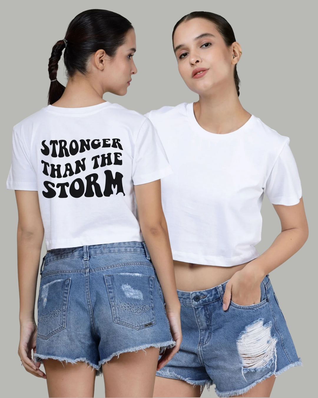 Stronger than storm-Printed Crop Top