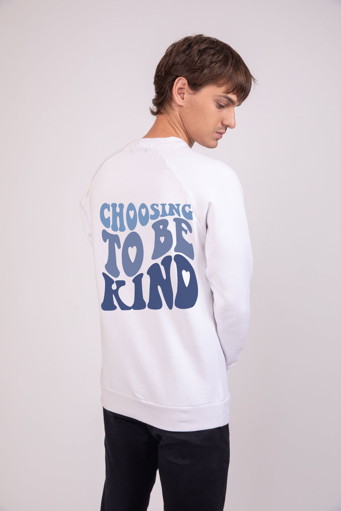 Choosing to be kind Radiant White - Printed Sweatshirt
