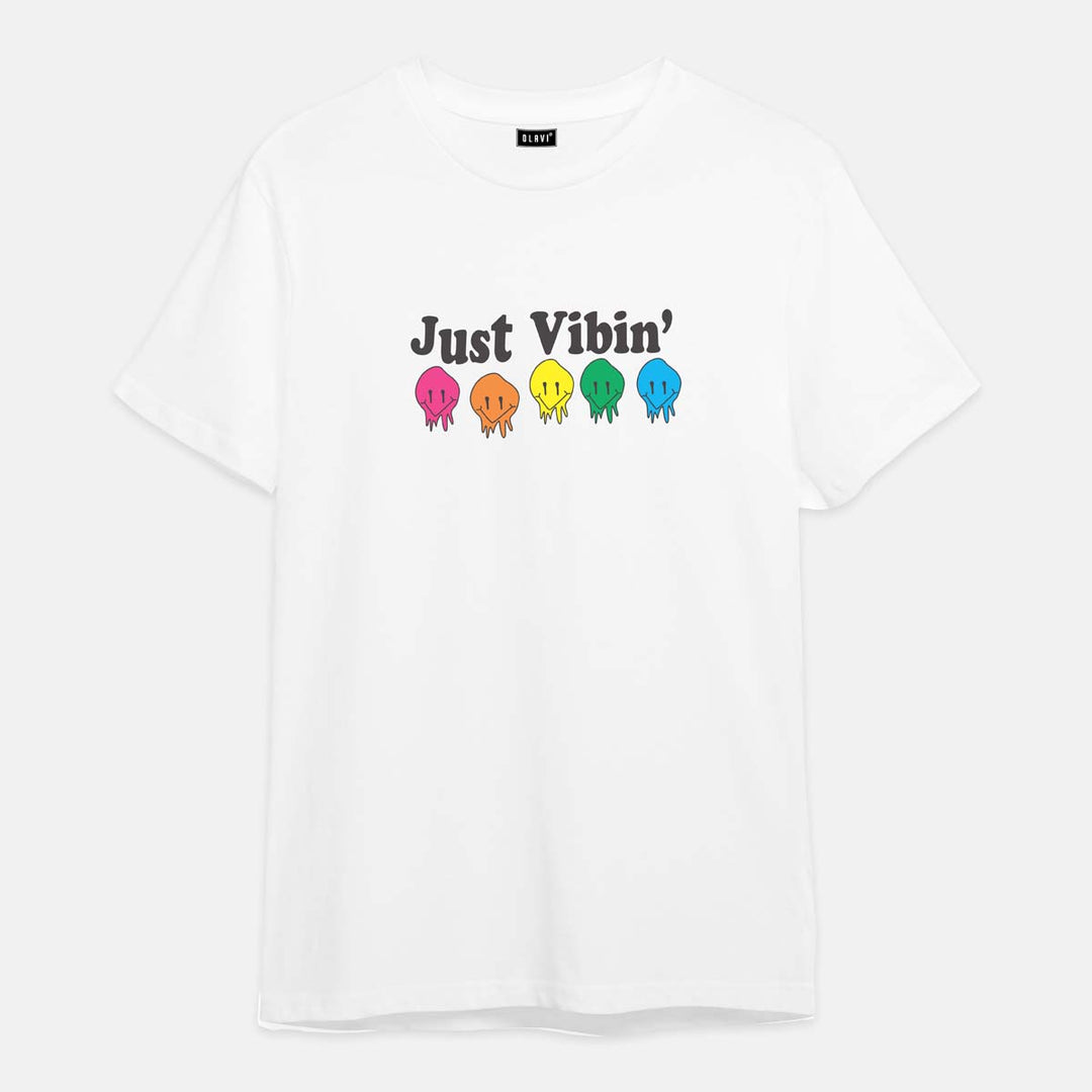 Just Vibin - Printed Half sleeves T- Shirt