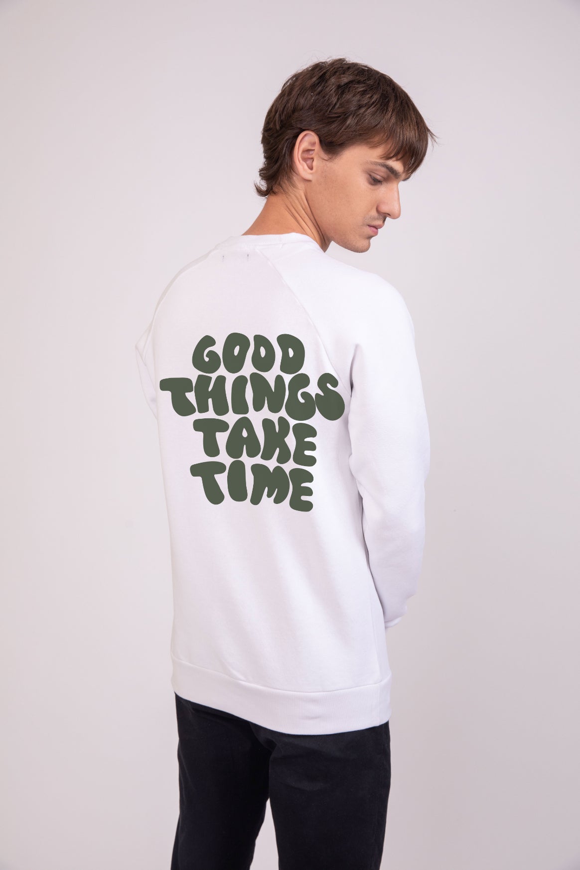 Good things takes time Radiant White - Printed Sweatshirt