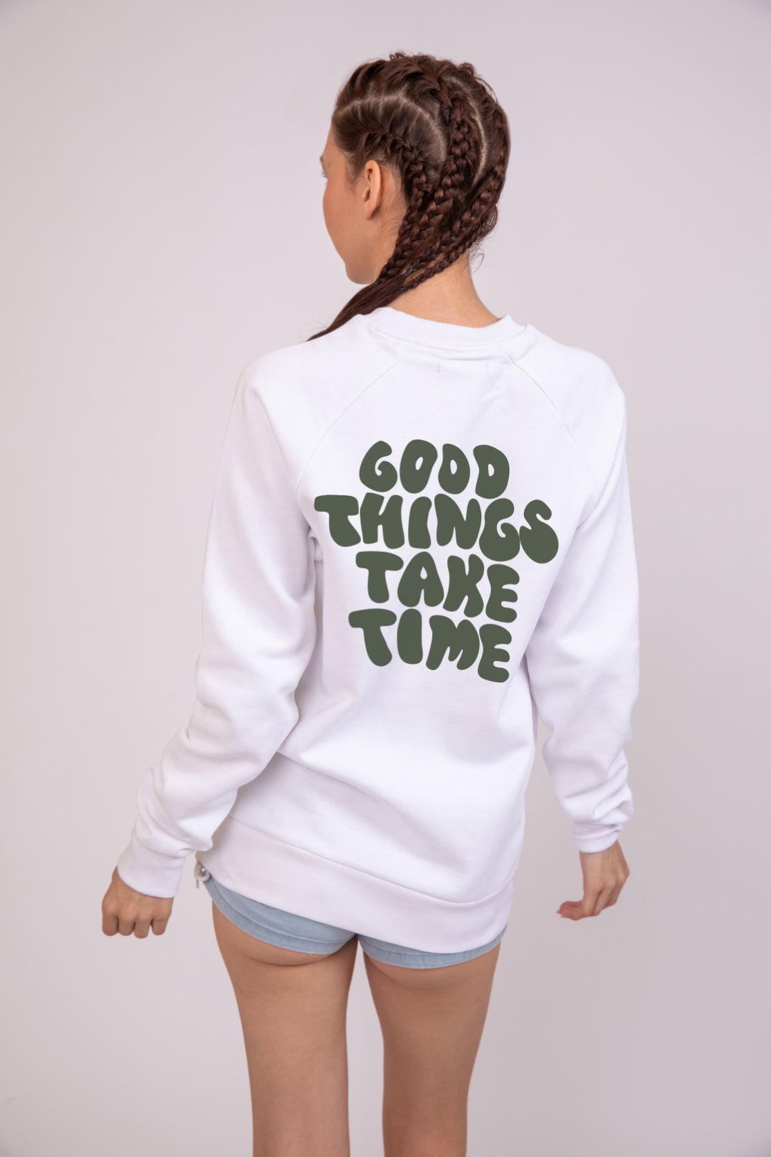 Good things takes time Radiant White - Printed Sweatshirt