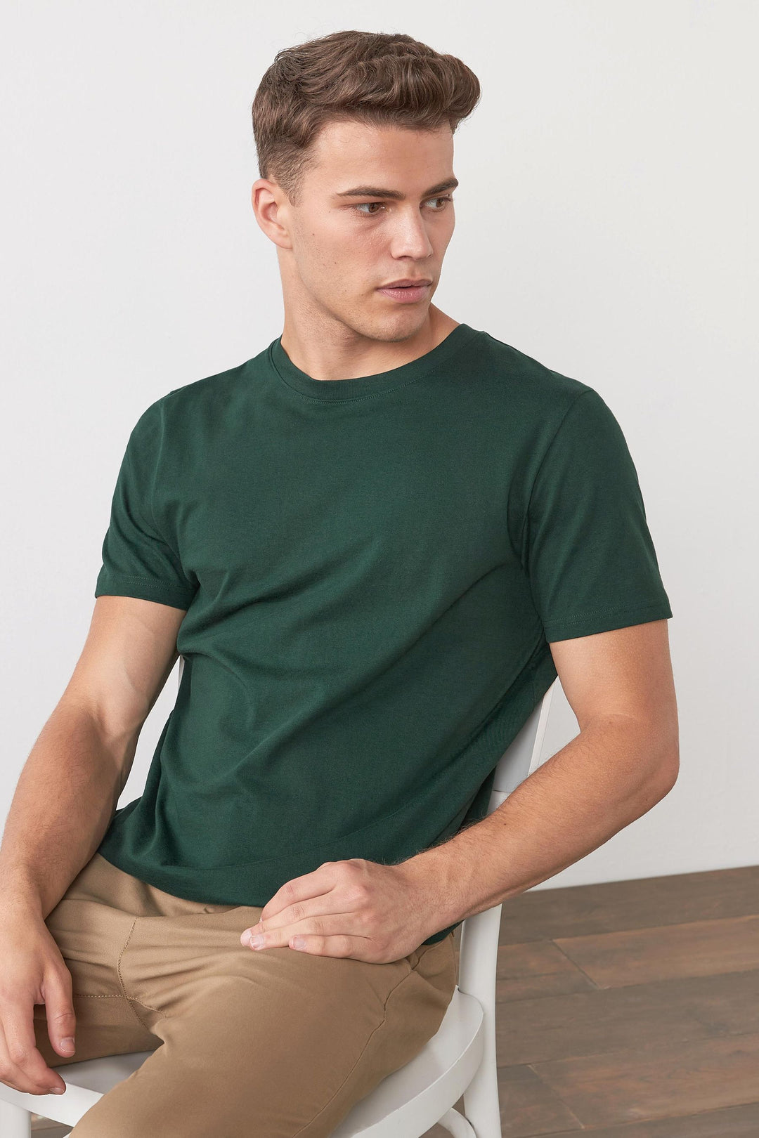 Bottle Green - Half sleeves T- Shirt
