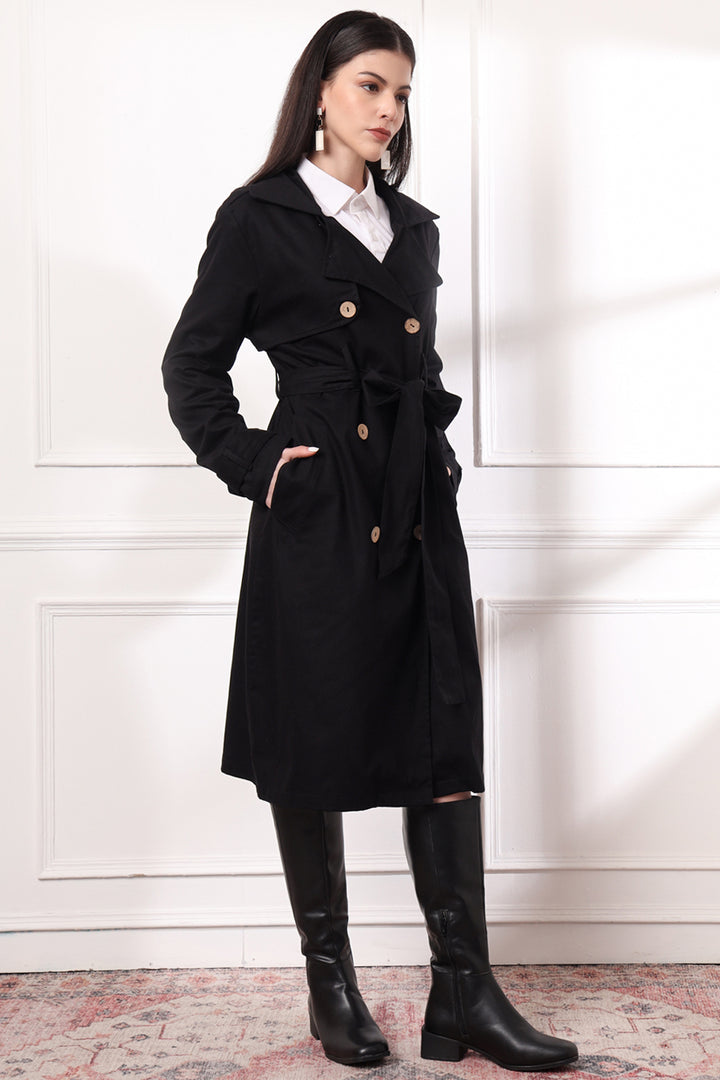 Phia Trench Coat: Black