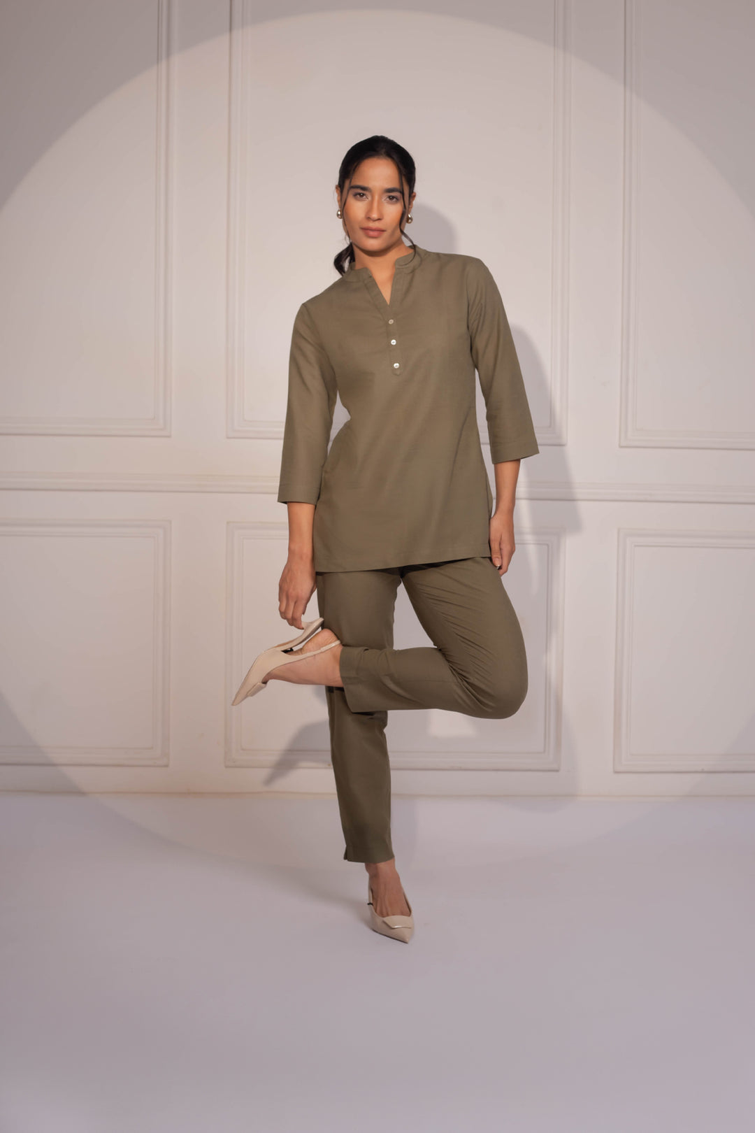 Everyday Linen Co-ord Set: Olive