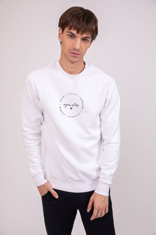 You are Worthy Radiant White - Printed Sweatshirt