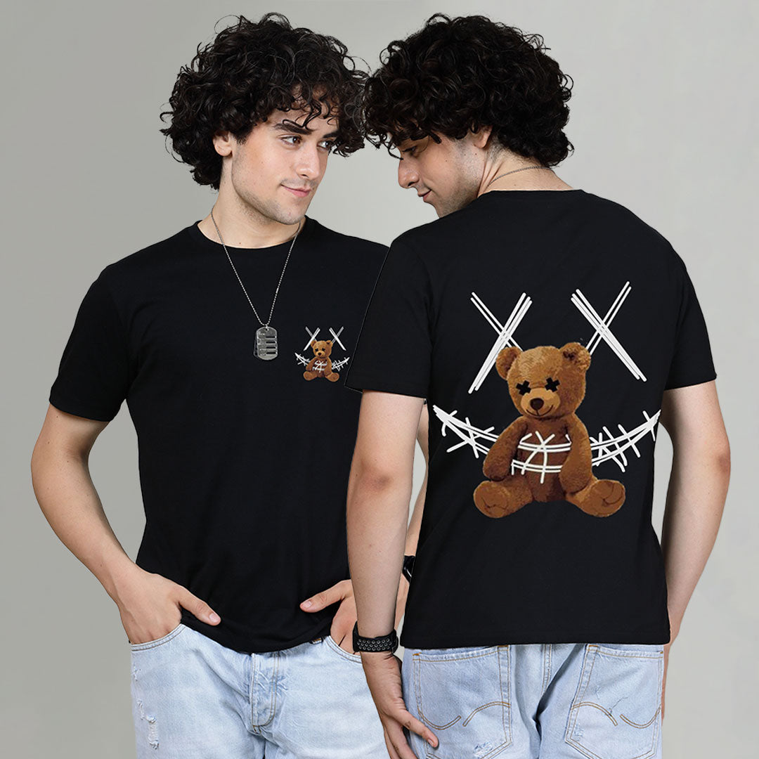 Drawstring Bear - Printed Half sleeves T- Shirt