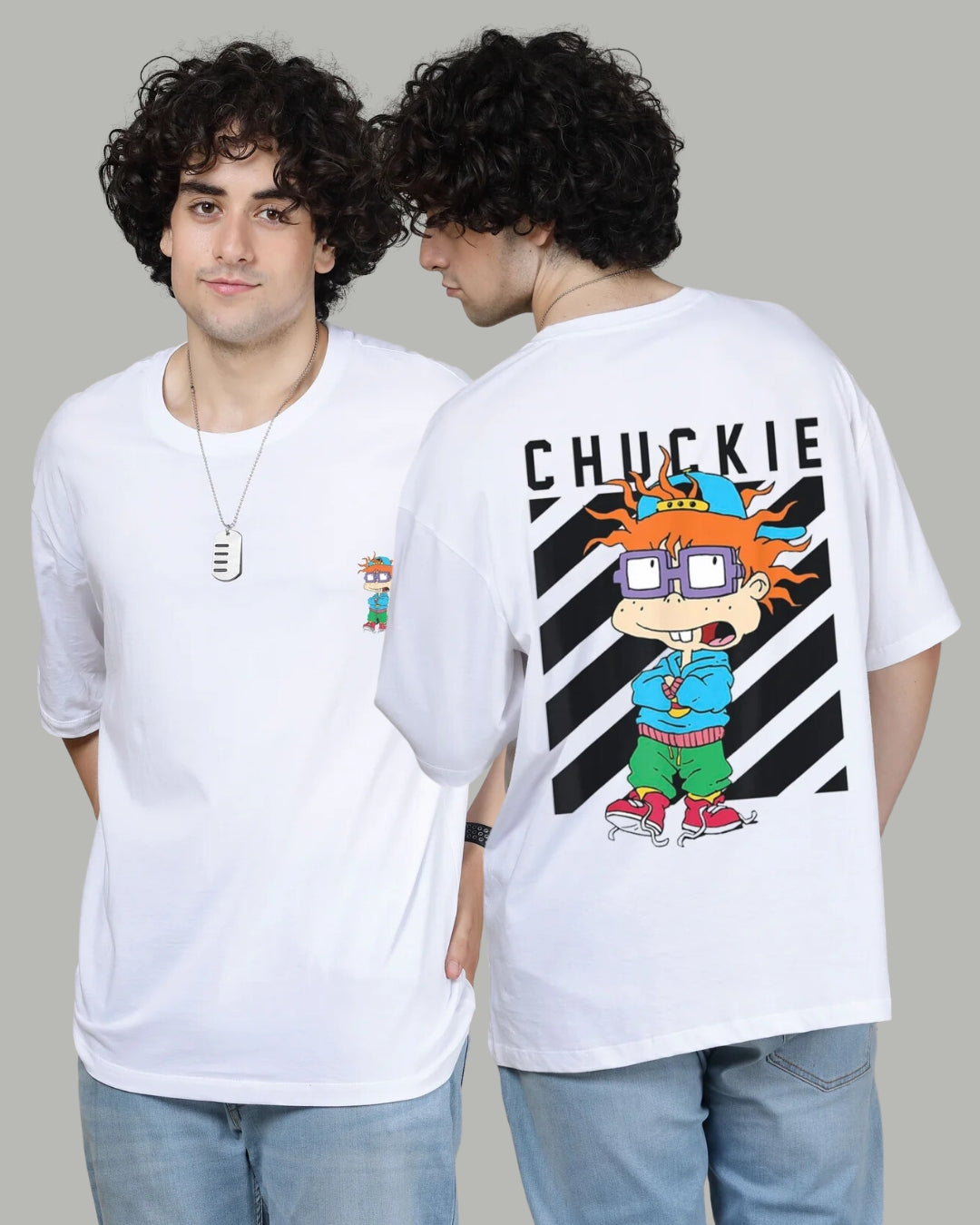 Chuckie Radiant White - Printed Oversized Tees