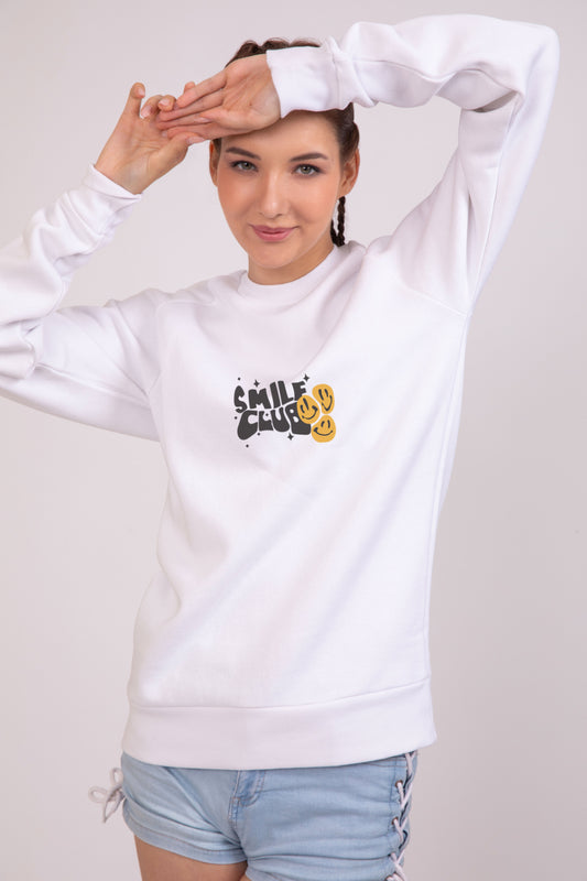 Smile Club Radiant White - Printed Sweatshirt