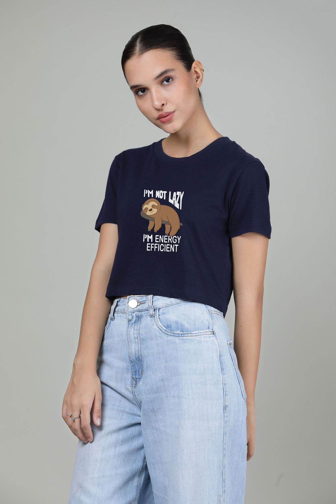 I am not lazy - Printed Crop Top