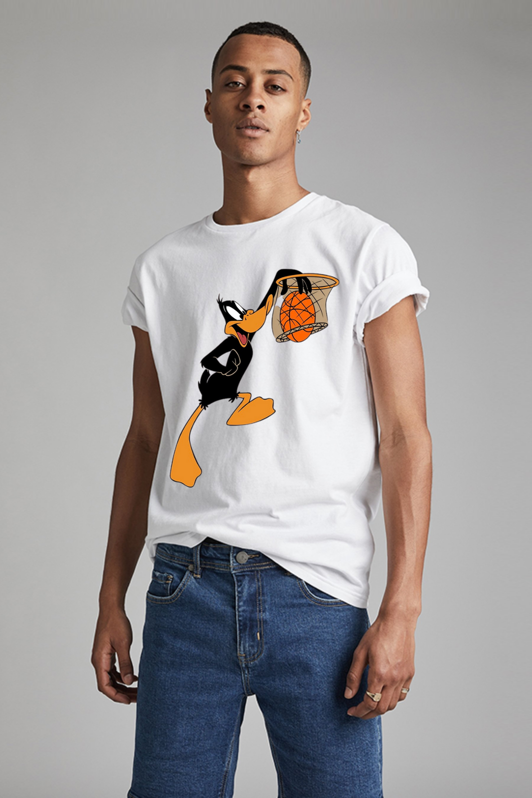 Daffy Duck Basketball - Half sleeve T-Shirt