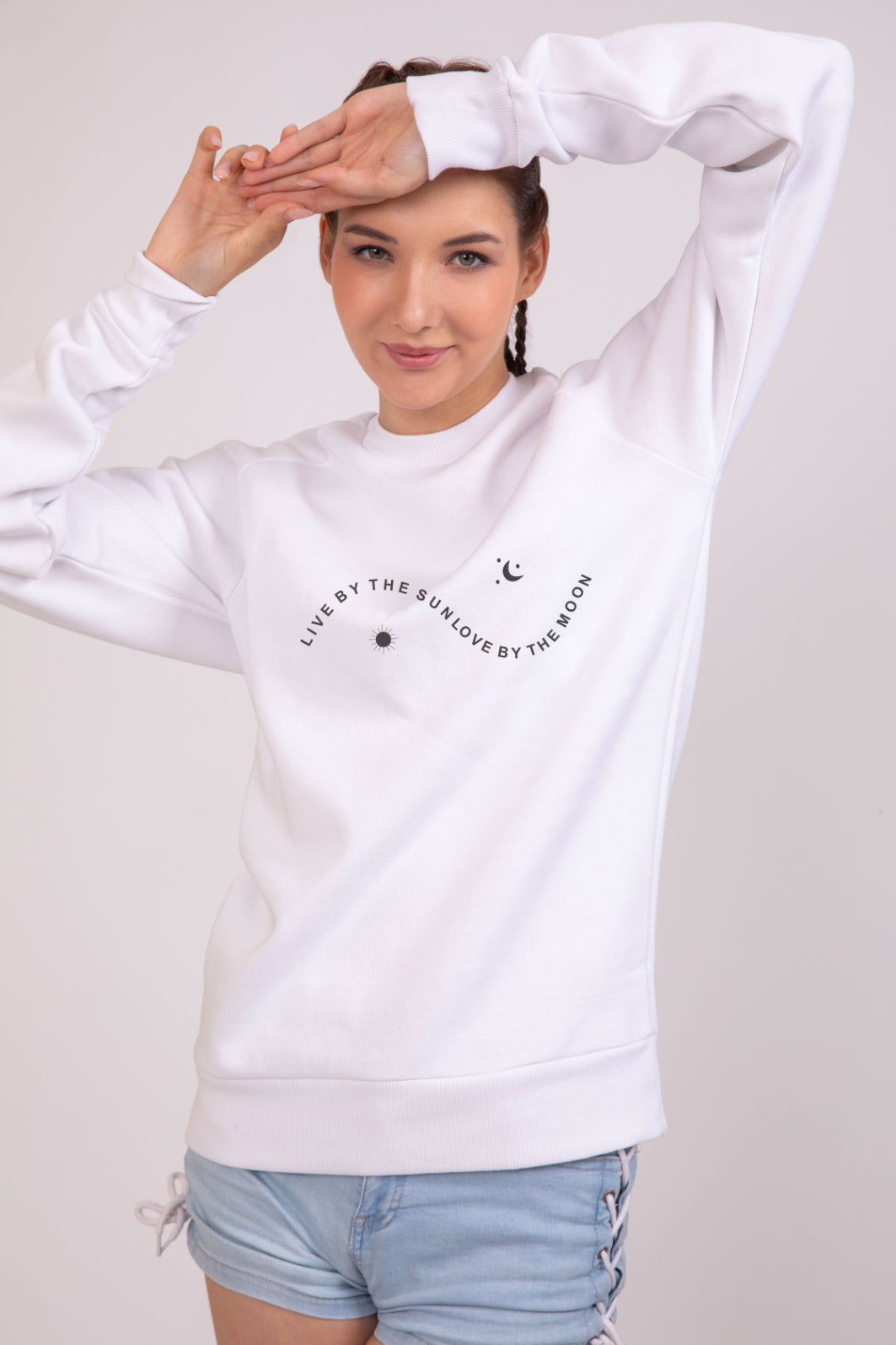 Live by the sun Radiant White - Printed Sweatshirt