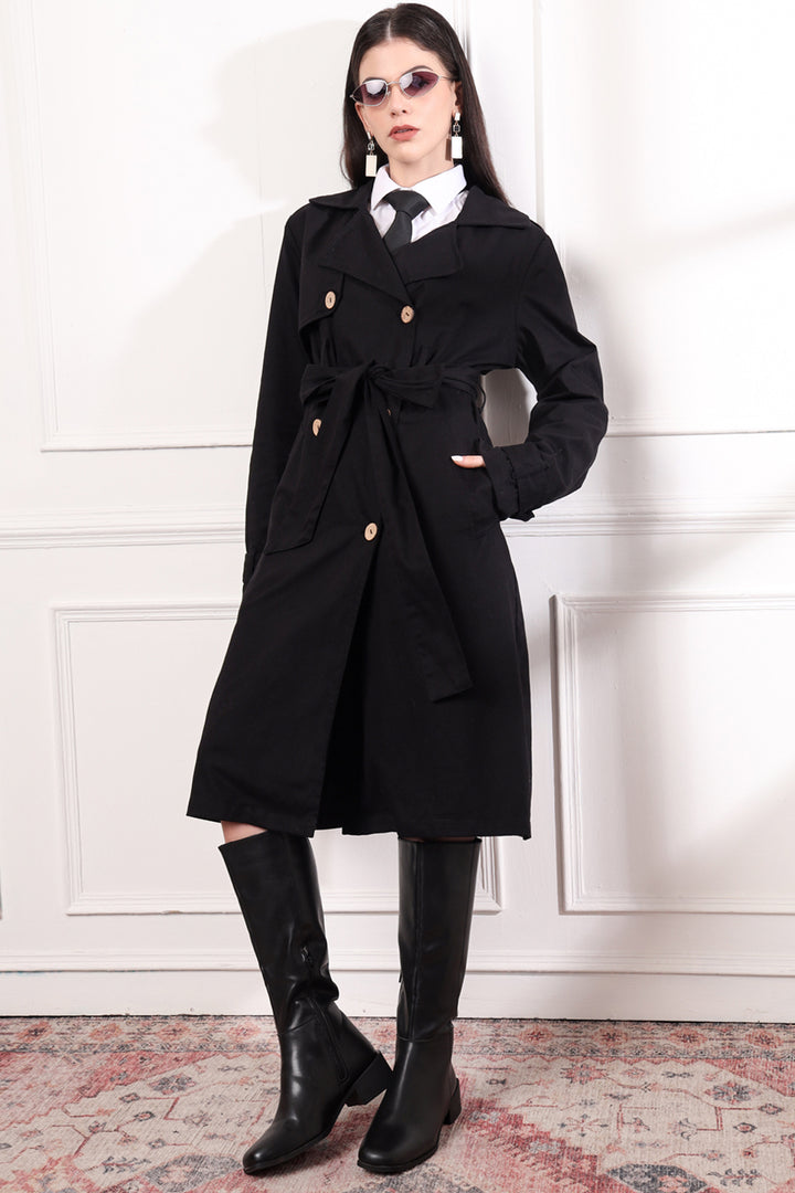 Phia Trench Coat: Black