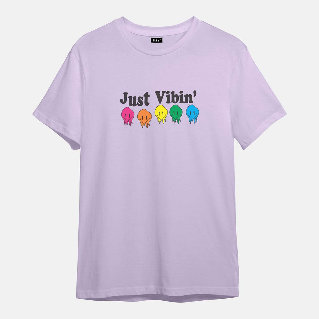 Just Vibin - Printed Half sleeves T- Shirt