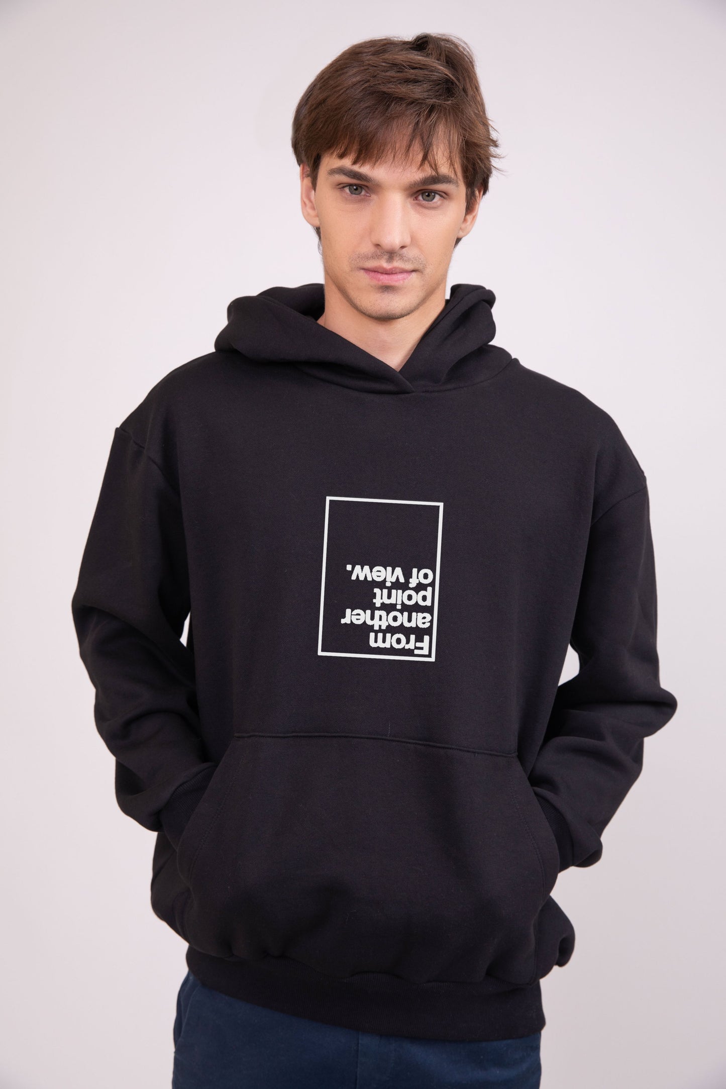 From another point of view Black - Printed Hoodie