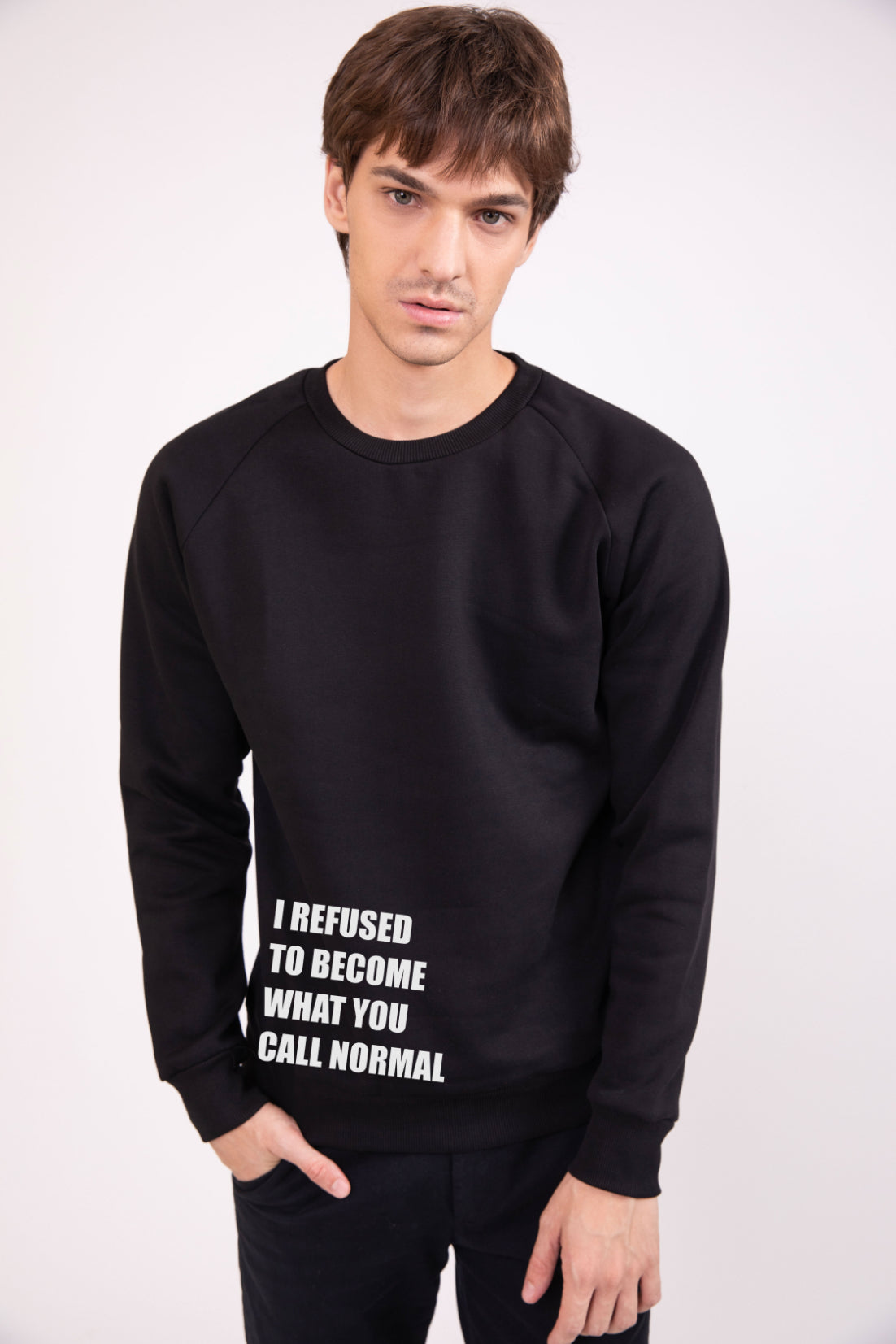 I refused to become what you call normal Black - Printed Sweatshirt