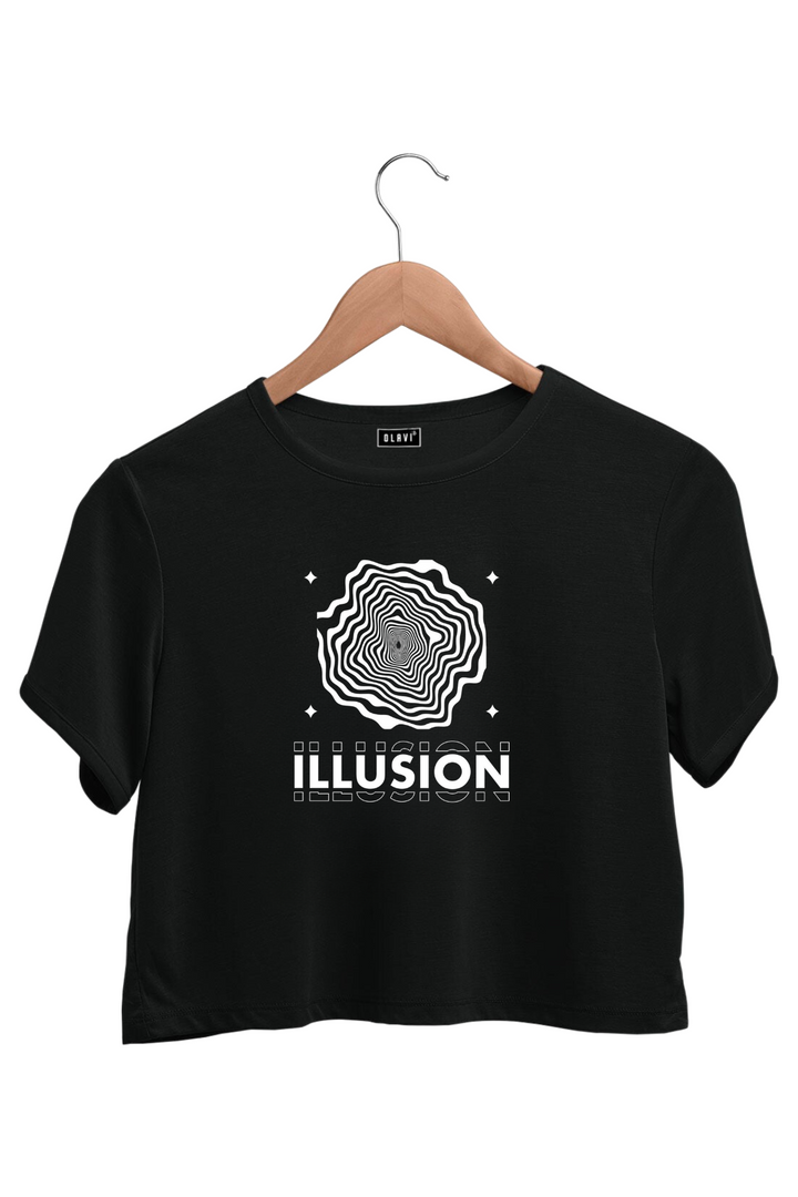 Illusion Printed Crop Top