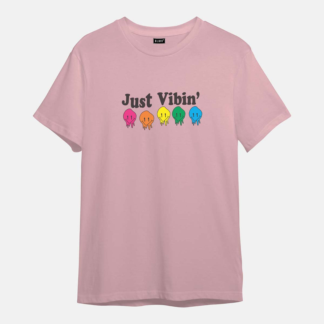 Just Vibin - Printed Half sleeves T- Shirt