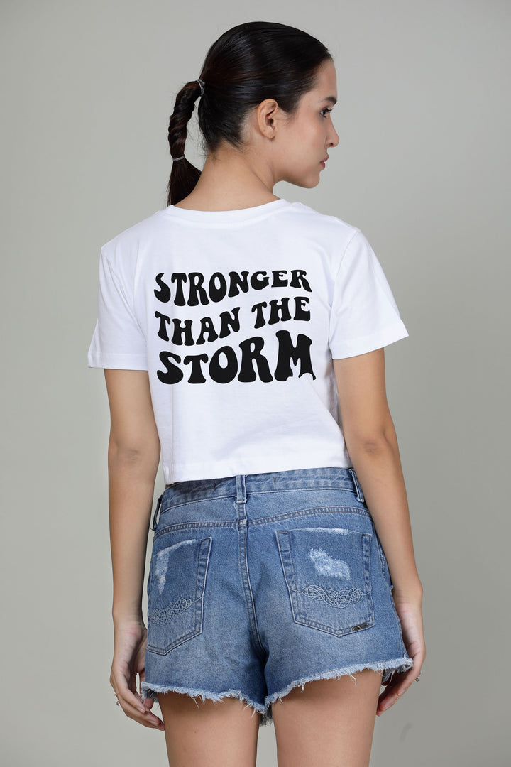 Stronger than storm-Printed Crop Top