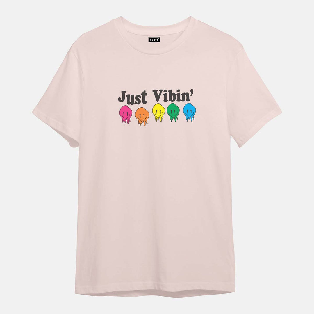 Just Vibin - Printed Half sleeves T- Shirt