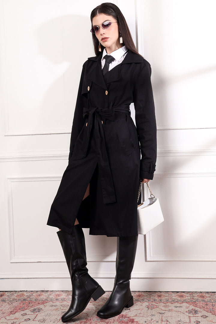 Phia Trench Coat: Black