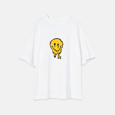 Melting Smiley - Printed Oversized Tees