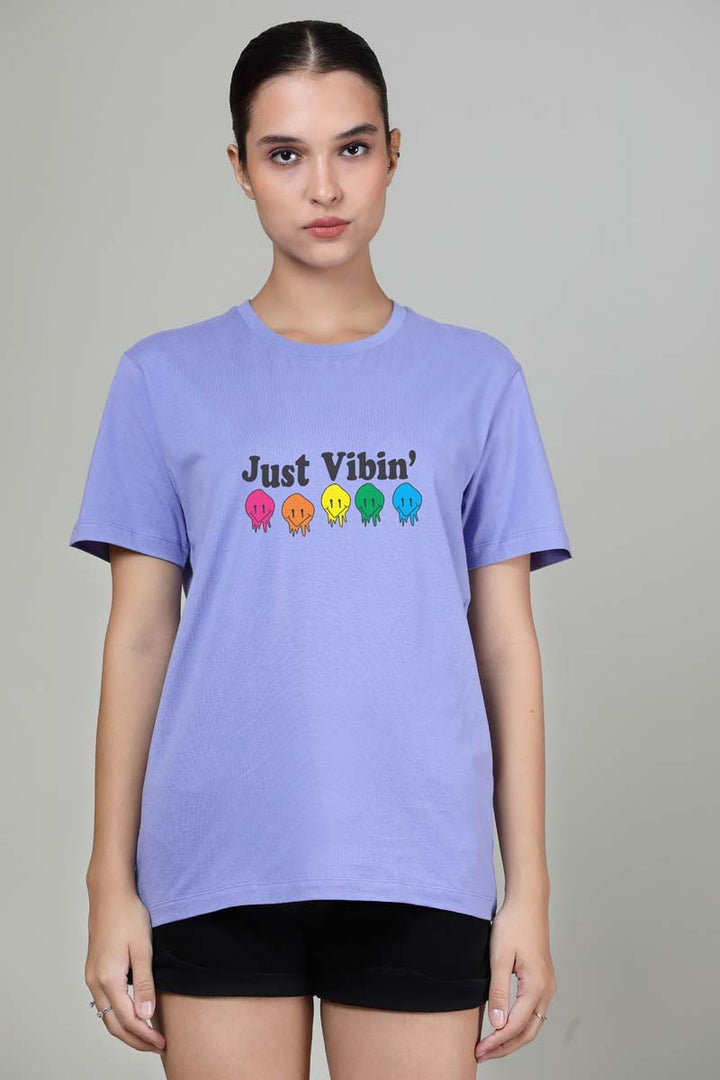 Just Vibin - Printed Half sleeves T- Shirt