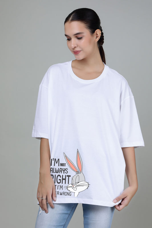 Not always Right-Printed Oversized Tee