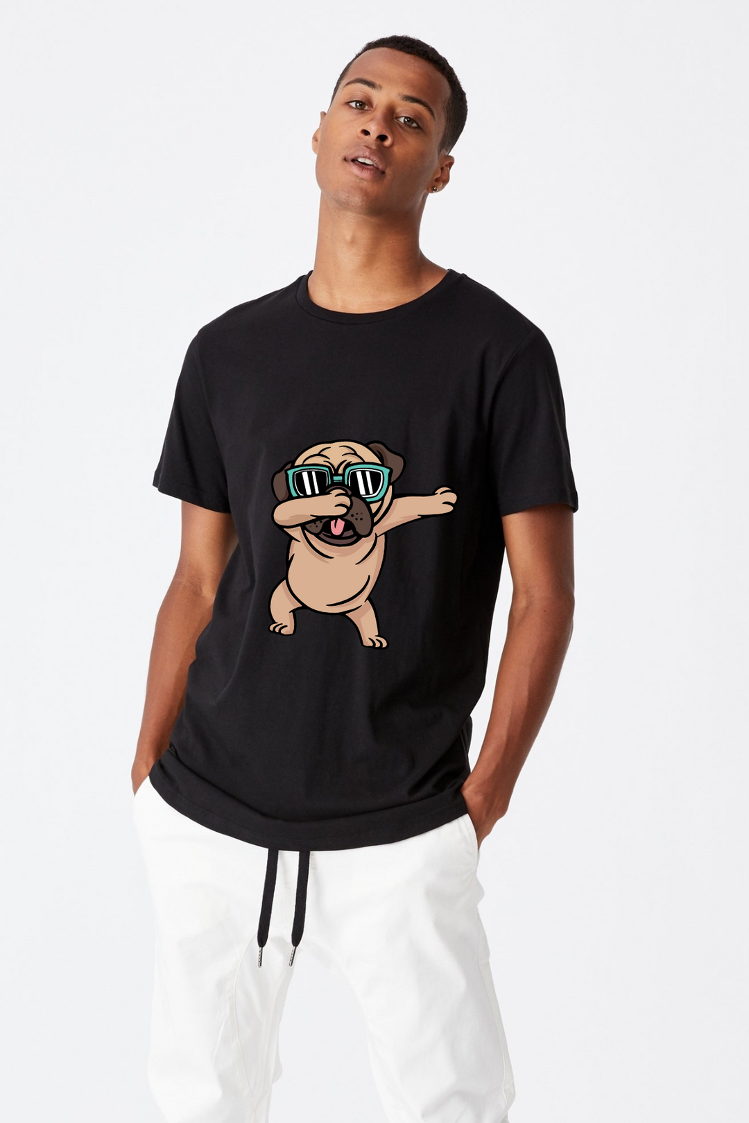 Dabbing Pug - Printed Half sleeves T- Shirt