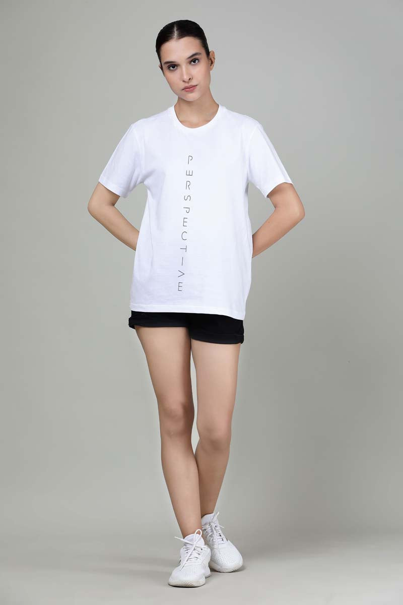 Perspective Radiant White -  Printed Half sleeves T- Shirt