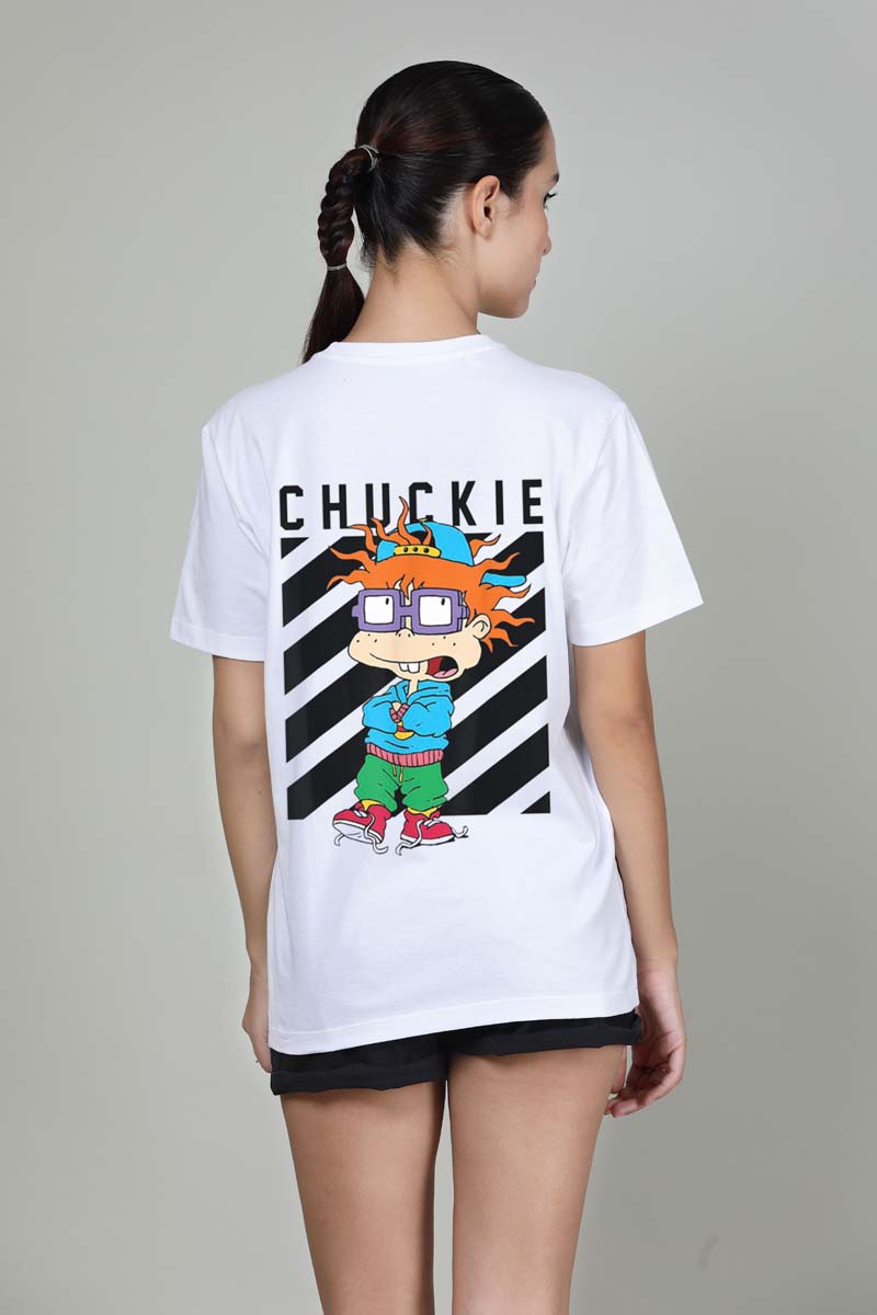 Chuckie Radiant White -  Printed Half sleeves T- Shirt