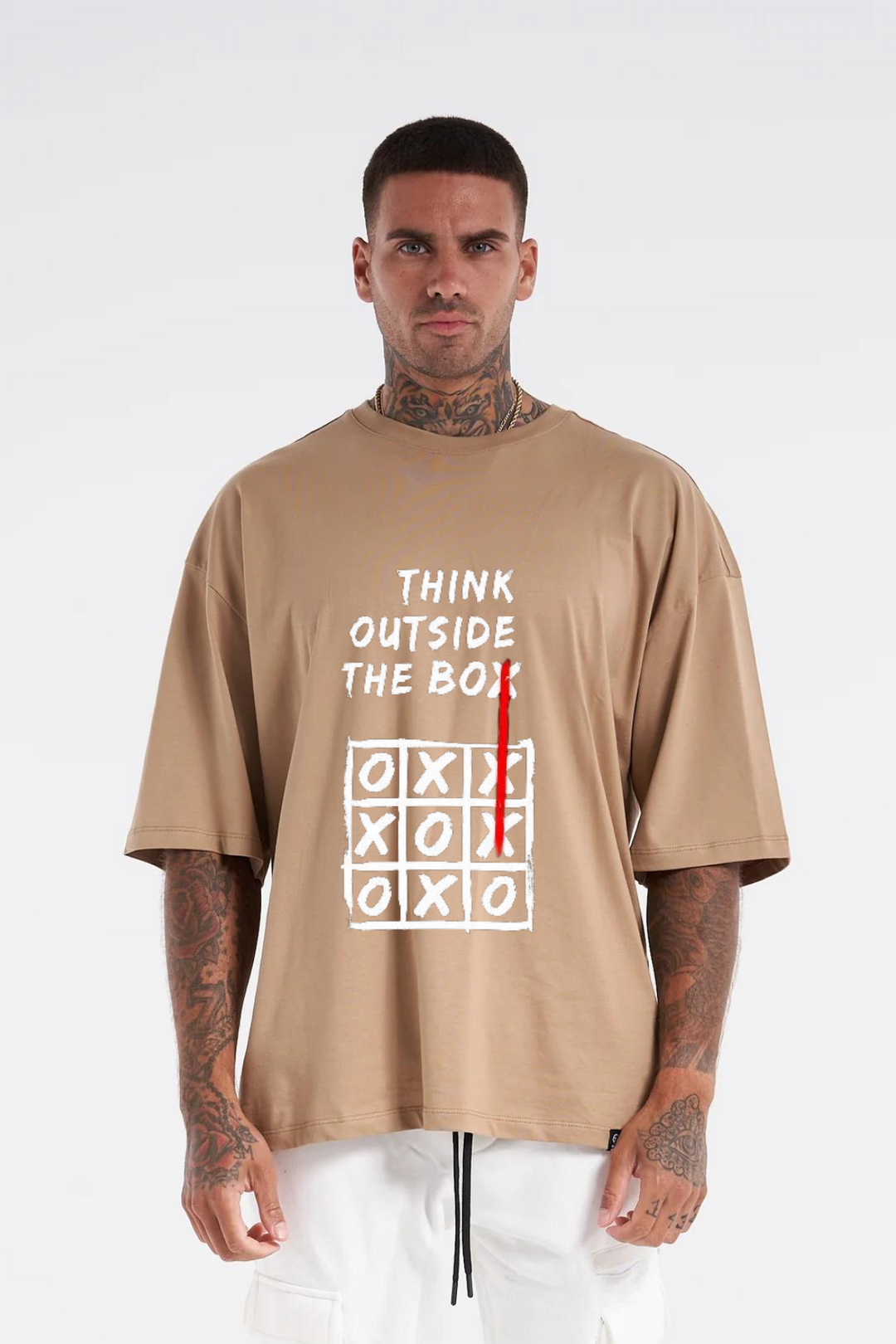 Think Outside The Box- Printed Oversized Tee