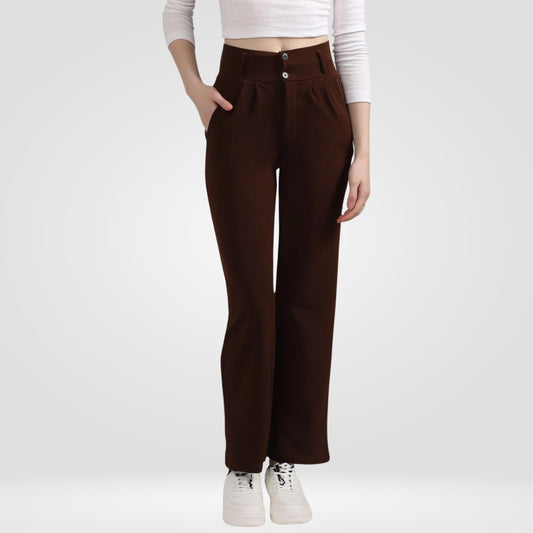 Women's Formal and Casual Korean Pants- Brown