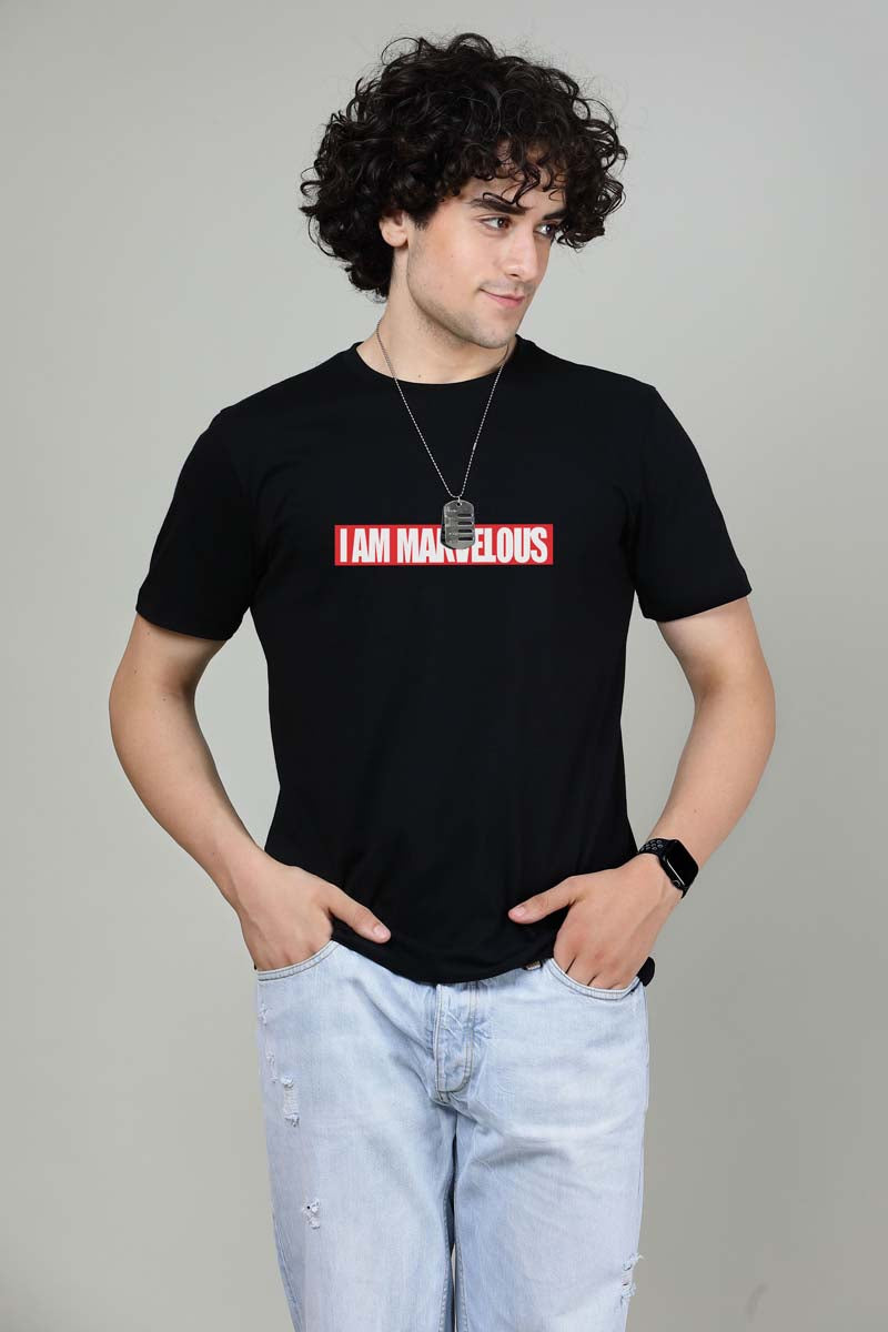 I am Marvelous -  Printed Half sleeves T- Shirt