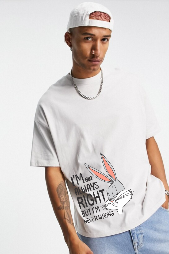 Not always Right-Printed Oversized Tee