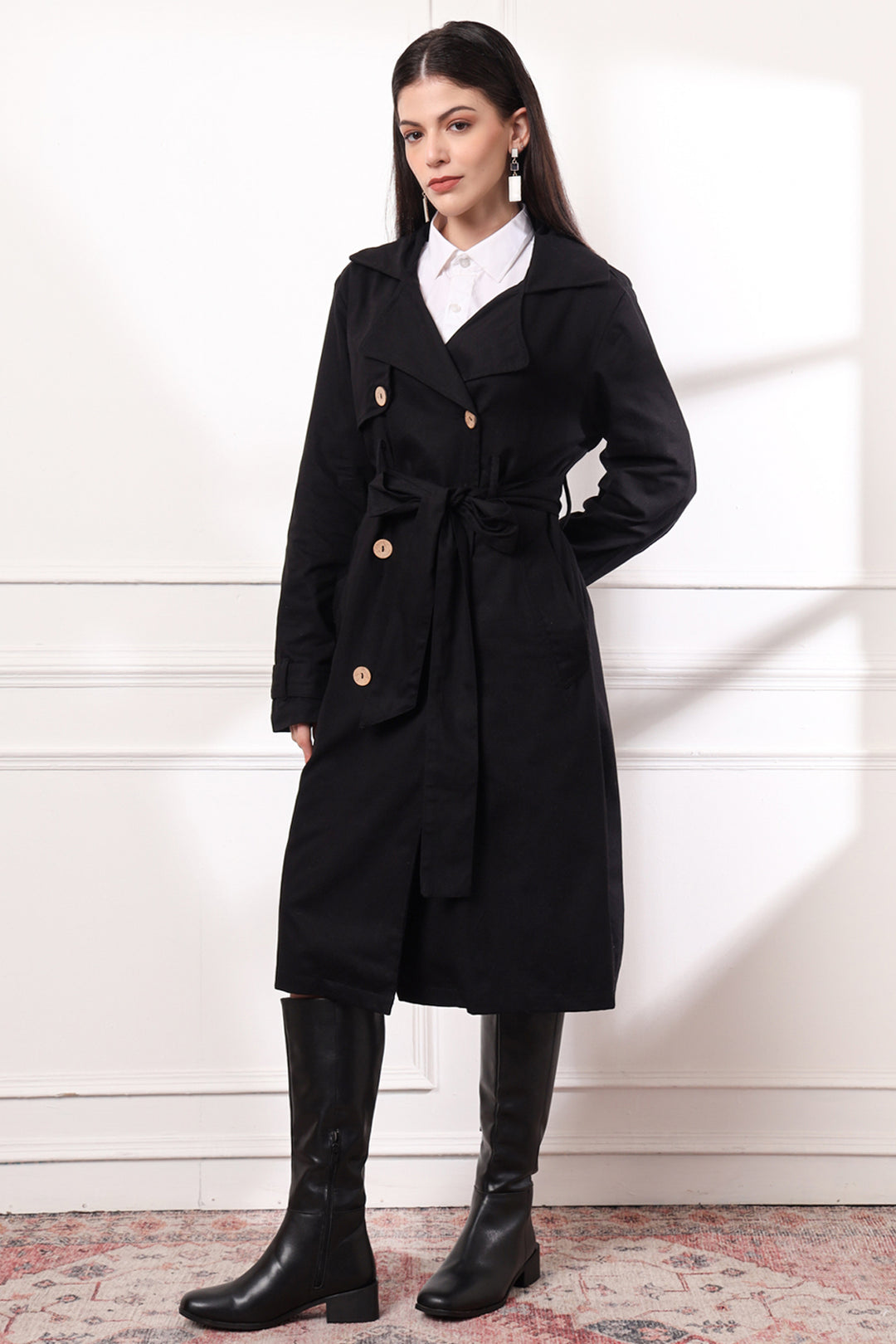 Phia Trench Coat: Black