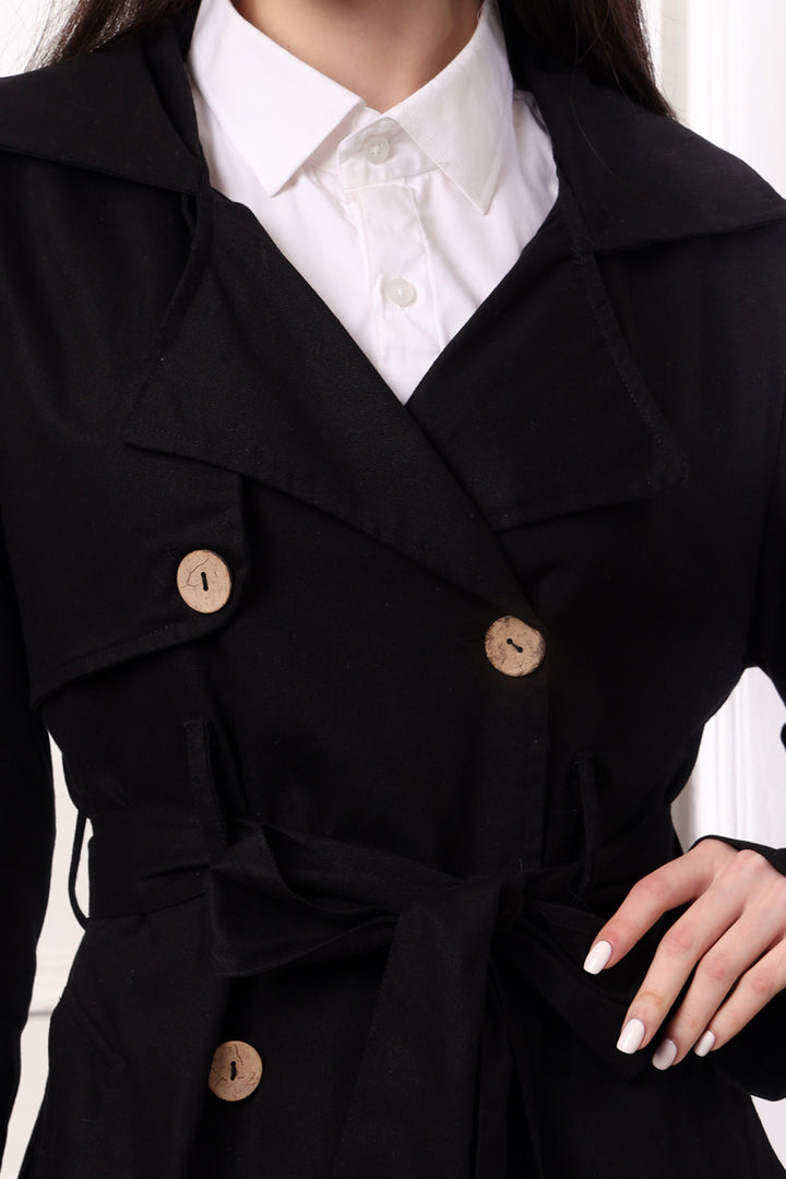 Phia Trench Coat: Black